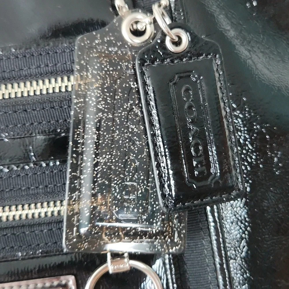 Coach Poppy Black Patent Leather Tote 13836 Y2k